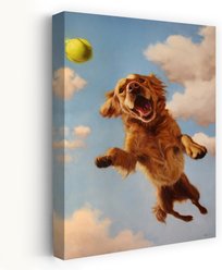 Trend Board Life Fetch Canvas Wall Art Pet Gift Decor, Multicolor, 36 x 24-in