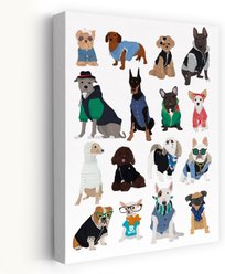 Trend Board Life Cool Dog Print Canvas Wall Art Pet Gift Decor, Multicolor, 36 x 24-in