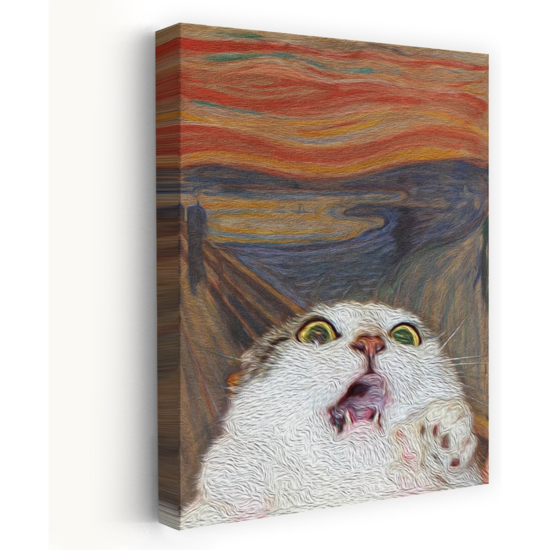 Trend Board Life The Meow 01 Canvas Wall Art Pet Gift Decor, Multicolor, 36 x 24-in