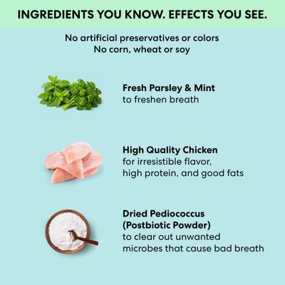 Show full view: The Pets Table Dental Chicken, Mint & Parsley Dental Chew Stick Treats for Dogs, 20-oz bag, 28 count slide 4 of 10