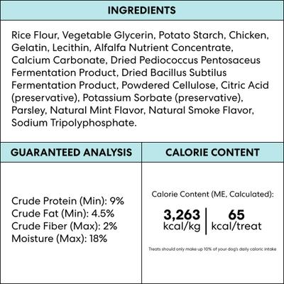 Show full view: The Pets Table Dental Chicken, Mint & Parsley Dental Chew Stick Treats for Dogs, 20-oz bag, 28 count slide 10 of 10