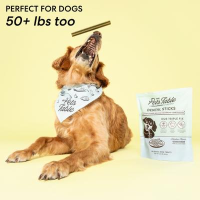 Show full view: The Pets Table Dental Chicken, Mint & Parsley Dental Chew Stick Treats for Dogs, 20-oz bag, 28 count slide 9 of 10