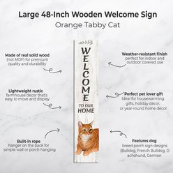 E&S PETS OrangeTabby Wooden Welcome Sign slide 2 of 6