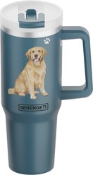 E&S PETS Golden Retriever Stainless Steel Tumbler, 40-oz, Blue
