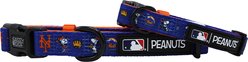 Sassy Woof MLB x Peanuts New York Mets Adjustable Dog Collar, Medium: 19.7-in neck, 3/4-in width slide 1 of 8