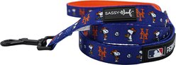 Sassy Woof MLB x Peanuts New York Mets Padded Standard Dog Leash, One Size: 5-ft long, 4/5-in wide
