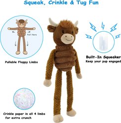 Linzy Toys Pullipop Pals Highland Cow Squeaky Plush Dog Toy, Brown, 26-in slide 2 of 5