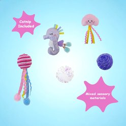 Linzy Toys Aquatic Pals Cat Toys with Catnip, Pink/Purple, 5 count slide 2 of 4