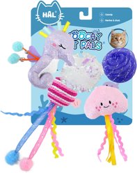 Linzy Toys Aquatic Pals Cat Toys with Catnip, Pink/Purple, 5 count slide 1 of 4