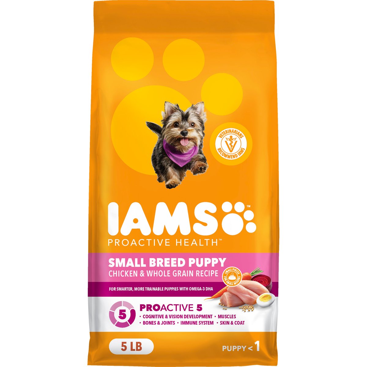 Iams Proactive Health Smart Small Breed Puppy with Real Chicken Dry Dog Food, 5-lb bag