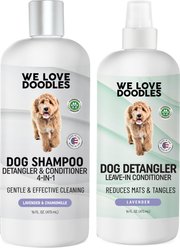 We Love Doodles Lavender Dog Grooming Bundle: 4-in-1 Shampoo, 16-fl oz bottle + Detangler Spray, 16-fl oz bottle