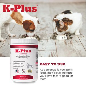K-Plus Potassium Citrate Plus Supports Bladder Health Cranberry Granules for Dogs & Cats, 300g