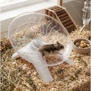 NonoPets Silent Flying Saucer Hamster Wheel, White