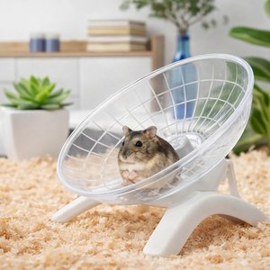 NonoPets Silent Flying Saucer Hamster Wheel, White