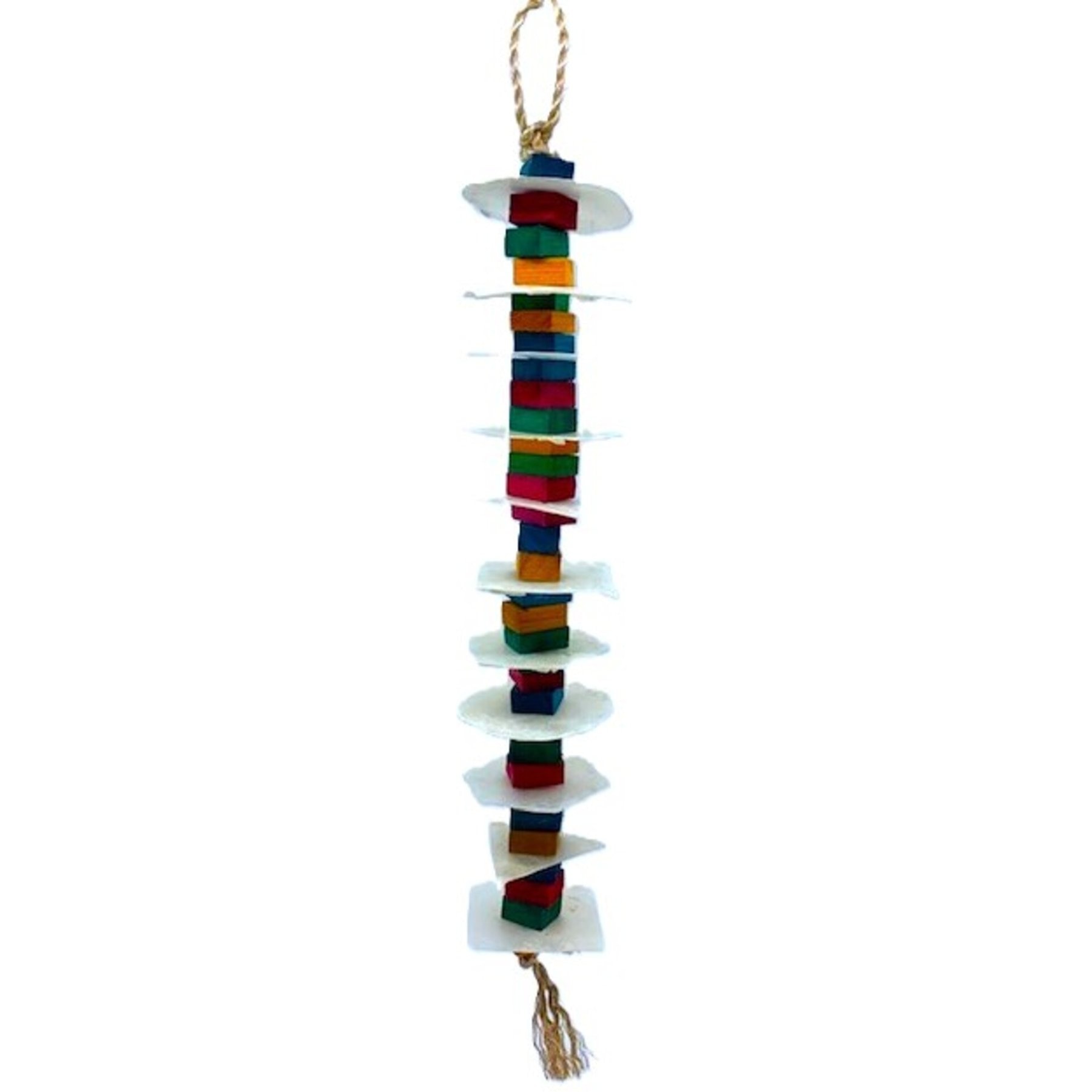 Planet Pleasures Cruchy Delight Exercise Parrot Toy, Multicolor, Large