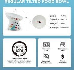 Necoichi Raised Ceramic Tilted Cat Food Bowl, Fuji, 1-cup slide 2 of 8