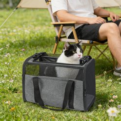 Invenho Soft-Sided Airline Approved Bag Dog & Cat Carrier, Grey, Large
