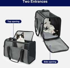 Invenho Soft-Sided Airline Approved Bag Dog & Cat Carrier, Grey, Large slide 2 of 8
