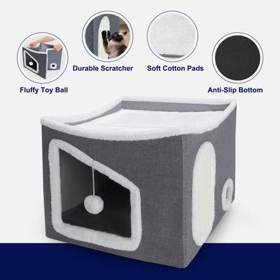 Show full view: Invenho Foldable Indoor Cat House & Bed, 16 x 16 x 13-in slide 4 of 6