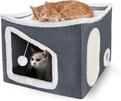Invenho Foldable Indoor Cat House & Bed, 16 x 16 x 13-in