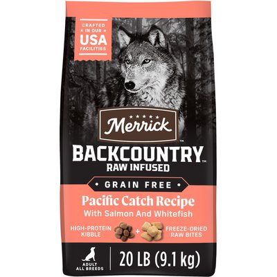 Merrick Merrick Backcountry Raw Infused Grain-Free Chicken-Free Pacific Catch Recipe Dry Dog Food, 20-lb bag