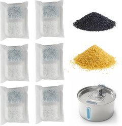 ONIZOOMI 2-in-1 Dog & Cat Water Fountain Replacement Filters, 6 count
