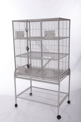 A&E Cage Company 3 Level Hamster Cage with Removable Base, Platinum