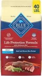 Blue Buffalo Life Protection Formula Adult Beef & Brown Rice Recipe Dry Dog Food, 40-lb bag