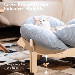 CheerPals Elevated Wooden Sofa Dog & Cat Bed with Removable Washable Cover, Light Blue slide 2 of 9