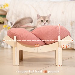 CheerPals Elevated Wooden Sofa Dog & Cat Bed with Removable Washable Cover, Pink slide 2 of 9