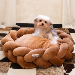 CheerPals Twisted Weave Dog & Cat Bed, Caramel