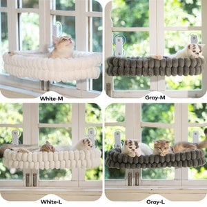 CheerPals Cat Window Perch, White, Large