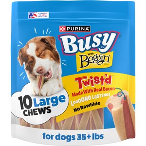 Busy Bone with Beggin' Twist'd! Long-Lasting Large Dog Treats, 10 count