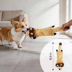 Potaroma Lion, Tiger, Wolf Squeaky Stuffless Plush Dog Chew Toy, 3 count slide 2 of 8