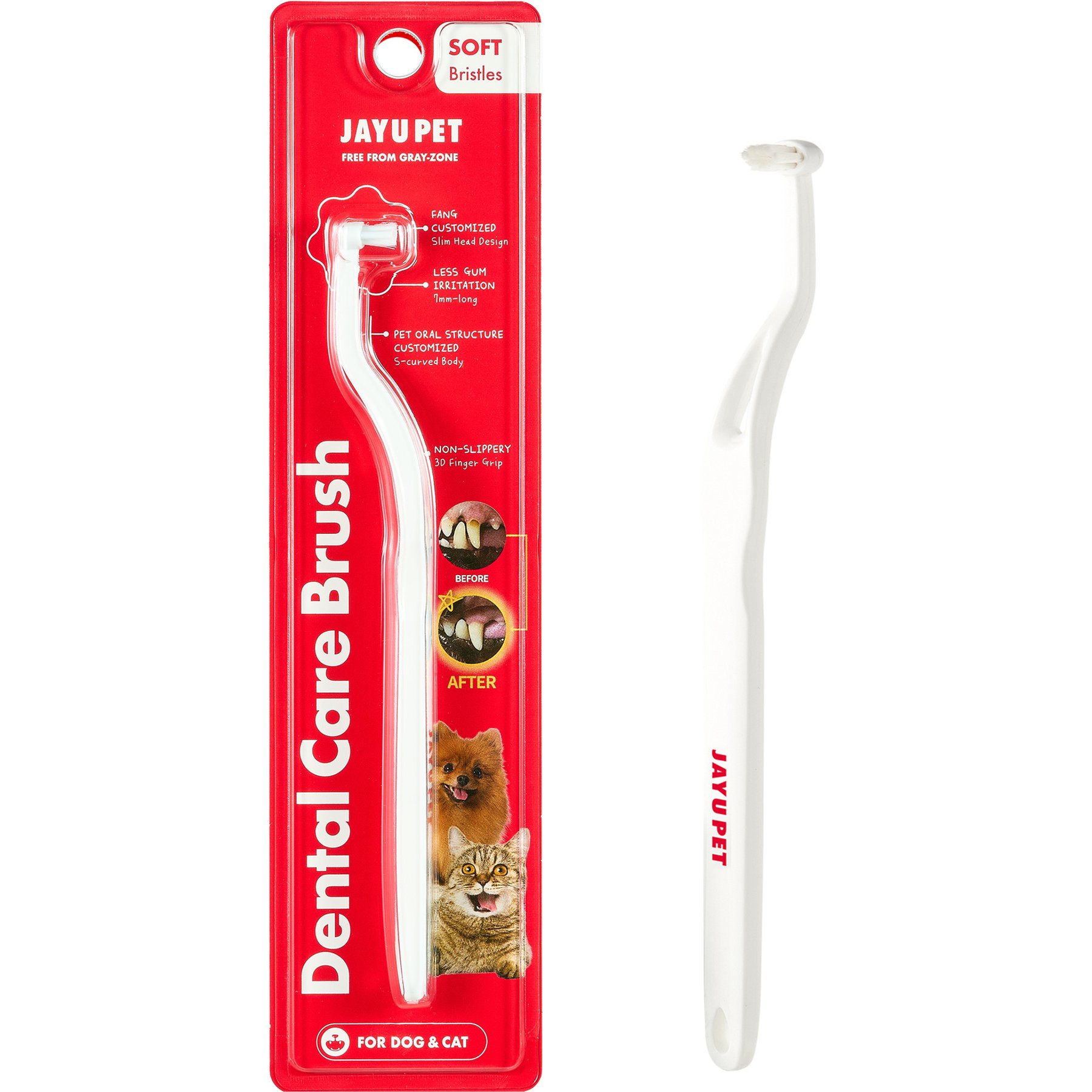 JAYU PET Soft Bristles Dog Dental Care Brush