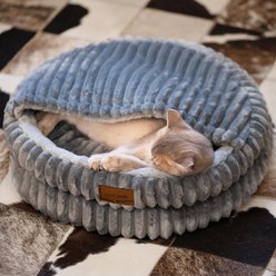 CheerPals Pet Cave Dog & Cat Bed, Dark Grey
