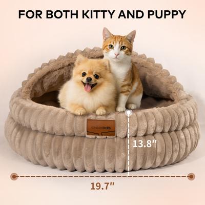 Show full view: CheerPals Pet Cave Dog & Cat Bed, Light Grey slide 5 of 9