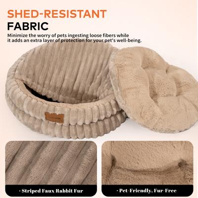Show full view: CheerPals Pet Cave Dog & Cat Bed, Light Grey slide 3 of 9