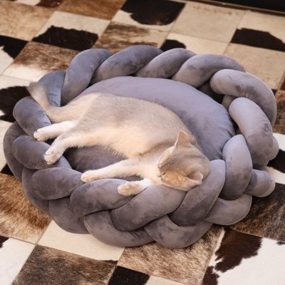 CheerPals CheerPals Twisted Weave Dog & Cat Bed, Gray