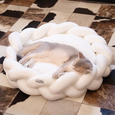 CheerPals CheerPals Twisted Weave Dog & Cat Bed, White