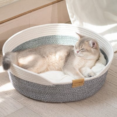 CheerPals CheerPals Basket with Cushion Dog & Cat Bed, Grey
