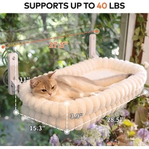CheerPals Cat Window Perch, White, Large