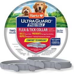 Hartz Ultra Guard ProMax Flea & Tick Collar for Dogs, 2 collars (12-mos. supply), Gray
