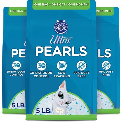 Ultra Ultra Pearls Unscented Premium Non-Clumping Cat Litter, 5-lb bag, bundle of 3