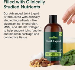 Wuffes Advanced Joint Liquid Hip & Joint Support with Glucosamine, Chondroitin, UC-II Collagen, Beef Flavored Liquid Supplement for Dogs, 8-fl oz bottle slide 2 of 8