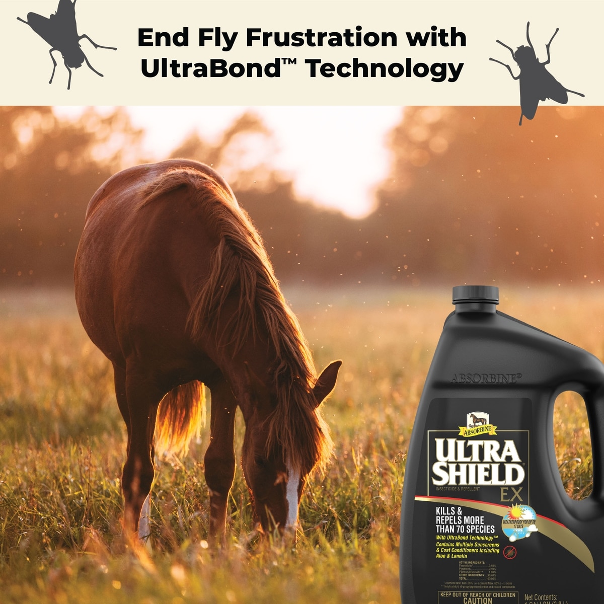 ABSORBINE UltraShield EX Insecticide, Kills & Repels Horse Fly