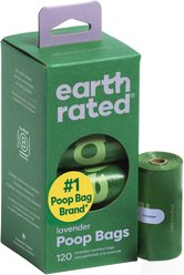 Earth Rated Dog Poop Bags, Refill Rolls, Lavender Scented, 120 count
