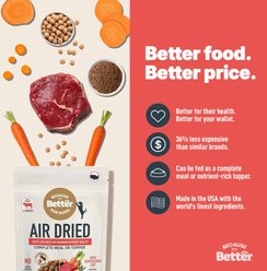 Because It's Better Real Beef & Veggies Slow Baked & Air-Dried Dog Food, 1-lb bag slide 2 of 7