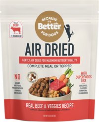 Because It's Better Real Beef & Veggies Slow Baked & Air-Dried Dog Food, 3-lb bag