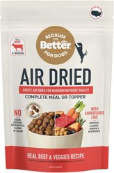 Because It's Better Real Beef & Veggies Slow Baked & Air-Dried Dog Food, 1-lb bag